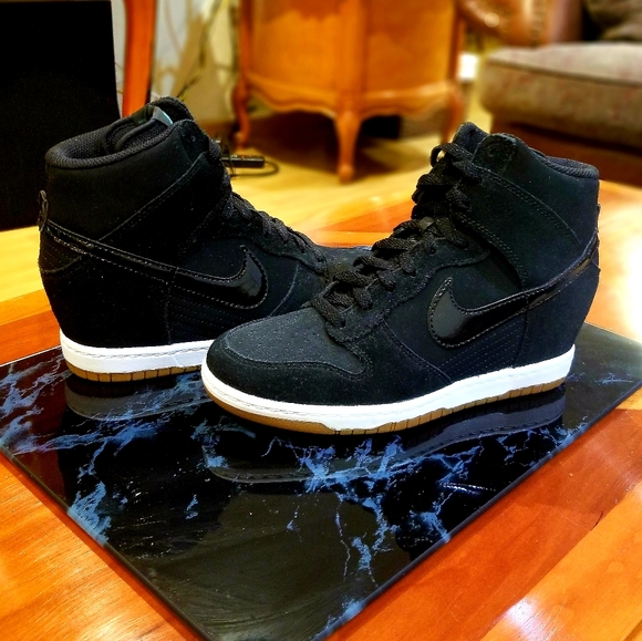nike high wedge sneakers
